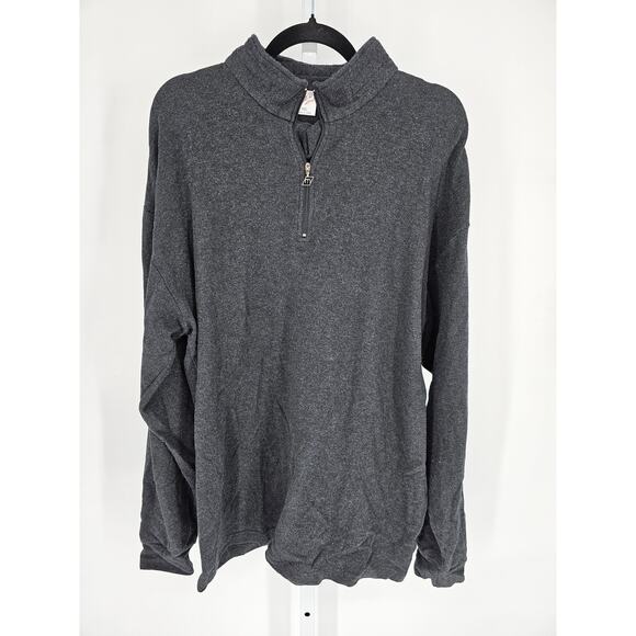 Women's Gray Quarter Zip Long Sleeve Mock Neck Sports Sweatshirt Size XXL - Picture 1 of 3